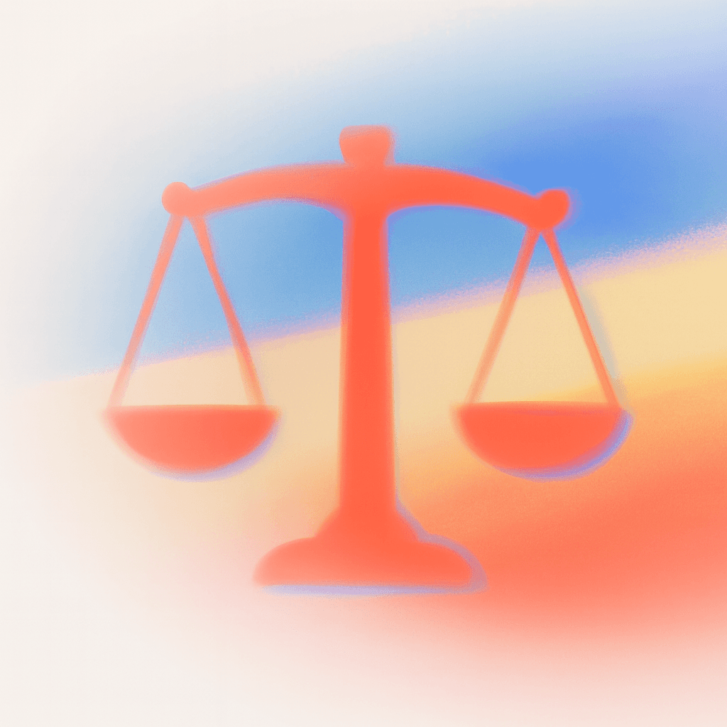 A softly rendered balance scale
